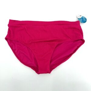 Decree Pink High Rise‎ Full Coverage Textured Bikini Bottoms XXL New With Tags